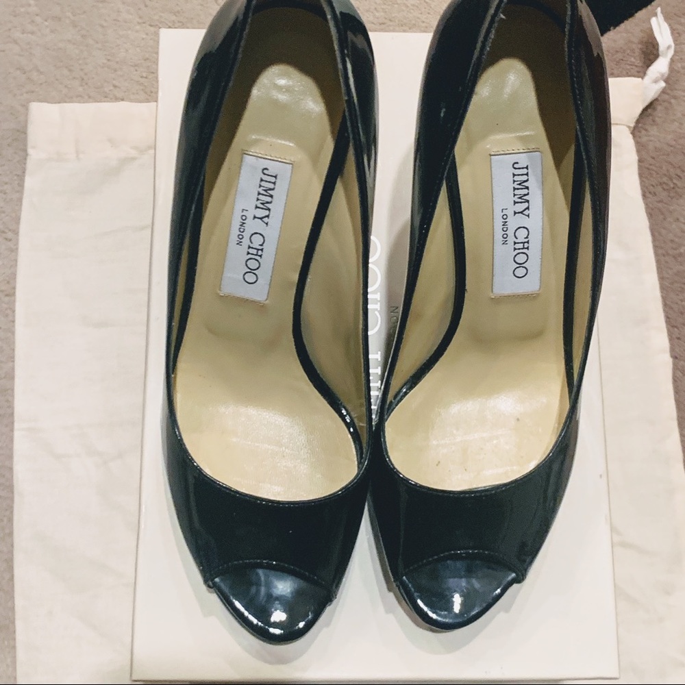 Jimmy Choo Black Luna Leather Heels - Picture 5 of 8